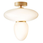 Rizzatto Ceiling Light - Satin Brass / Opal