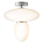 Rizzatto Ceiling Light - Satin Silver / Opal