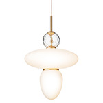 Rizzatto Pendant - Satin Brass / Opal