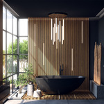 Solina 360 Vertical Multipoint Suspension with Round Canopy - Satin Nickel / Diffused Lens