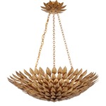 Broche 6 Light Chandelier - Antique Gold