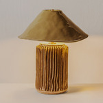 Silo Wide Table Lamp - Lichen Yellow Ceramic