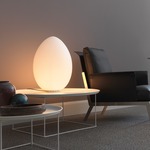 Uovo Table Lamp - White / White