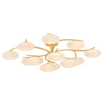 Bayberry Semi Flush Ceiling Light - Vintage Gold Leaf / Cloud