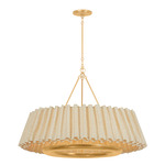 Beechford Chandelier - Vintage Gold Leaf / Raffia