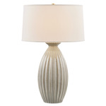 Box Elder Table Lamp - Taupe / White Linen