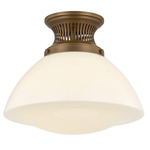Bruceville Semi Flush Ceiling Light - Historic Bronze / Opal Glossy
