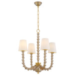 Calumet Chandelier - Aged Brass / Off White