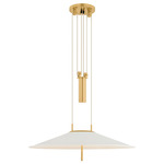 Emmons Pendant - Aged Brass / White