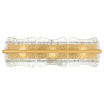 Fosterdale Bathroom Vanity Light - Aged Brass / Piastra Glass