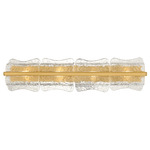 Fosterdale Bathroom Vanity Light - Aged Brass / Piastra Glass