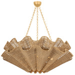 Hayworth Chandelier - Vintage Gold Leaf / Abaca