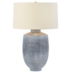 Hensonville Table Lamp - Blue / White Linen
