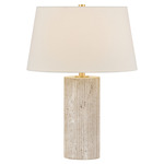 Highland Mills Table Lamp - Travertine / Off White