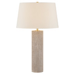 Highland Mills Table Lamp - Travertine / Off White