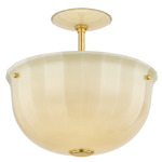 Nevins Semi Flush Ceiling Light - Aged Brass / Champagne