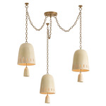 Omi Chandelier - Patina Brass / Ivory Crackle
