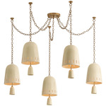 Omi Chandelier - Patina Brass / Ivory Crackle