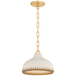 Southfields Pendant - Aged Brass / Cream