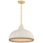 Southfields Pendant - Aged Brass / Cream