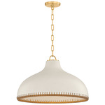 Southfields Pendant - Aged Brass / Cream