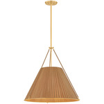 Sunside Pendant - Aged Brass / Brown Leather