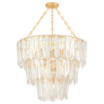 Tappan Chandelier - Vintage Gold Leaf / Piastra Glass
