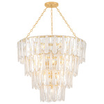 Tappan Chandelier - Vintage Gold Leaf / Piastra Glass