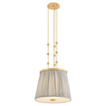 Valeria Pendant - Aged Brass / White / Grey