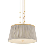 Valeria Pendant - Aged Brass / White / Grey