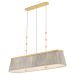 Valeria Linear Pendant - Aged Brass / White / Grey