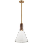 West Hill Pendant - Patina Brass / Clear