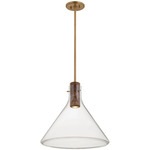 West Hill Pendant - Patina Brass / Clear