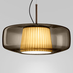 Plisse Pendant - Overstock - Matte Bronze / Smoky / Ivory Plisse