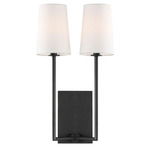 Lena Wall Sconce - Overstock - Black Forged / White