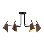 Balance Multi Light Ceiling Light - Black / American Walnut