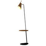 Balance Floor Lamp with Table - Black / Louro Freijo