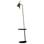 Balance Floor Lamp with Table - Black / American Walnut