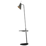 Balance Floor Lamp with Table - Black / Charcoal