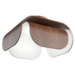 Clean 5115 Ceiling Flush Light - Imbuia / White
