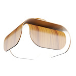 Clean 5115 Ceiling Flush Light - Teak / White