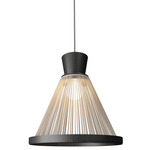 Corda Cone Pendant - Charcoal / Rope