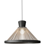Corda Cone Pendant - Charcoal / Rope