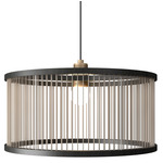 Corda Drum Pendant - Charcoal / Rope