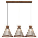 Corda Linear Multi-Light Pendant - Imbuia / Rope