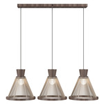 Corda Linear Multi-Light Pendant - American Walnut / Rope