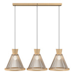 Corda Linear Multi-Light Pendant - Maple / Rope
