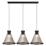 Corda Linear Multi-Light Pendant - Charcoal / Rope