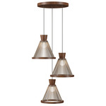 Corda Round Multi-Light Pendant - Imbuia / Rope