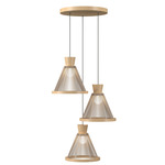 Corda Round Multi-Light Pendant - Maple / Rope